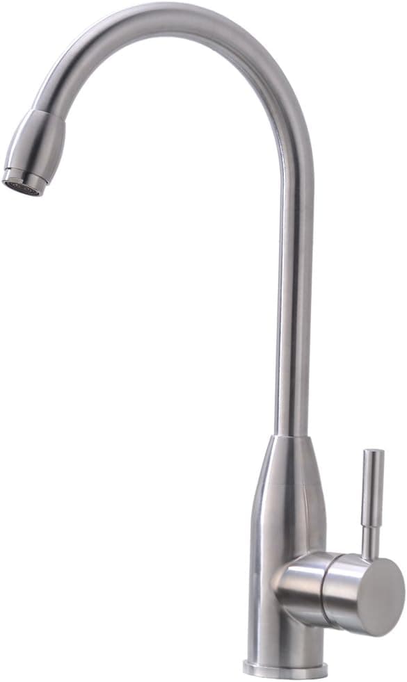 Hotis Modern Single Handle Single Hole Brushed Nickel Stainless Steel kitchen Faucet,Lead Free kitchen Sink Faucet