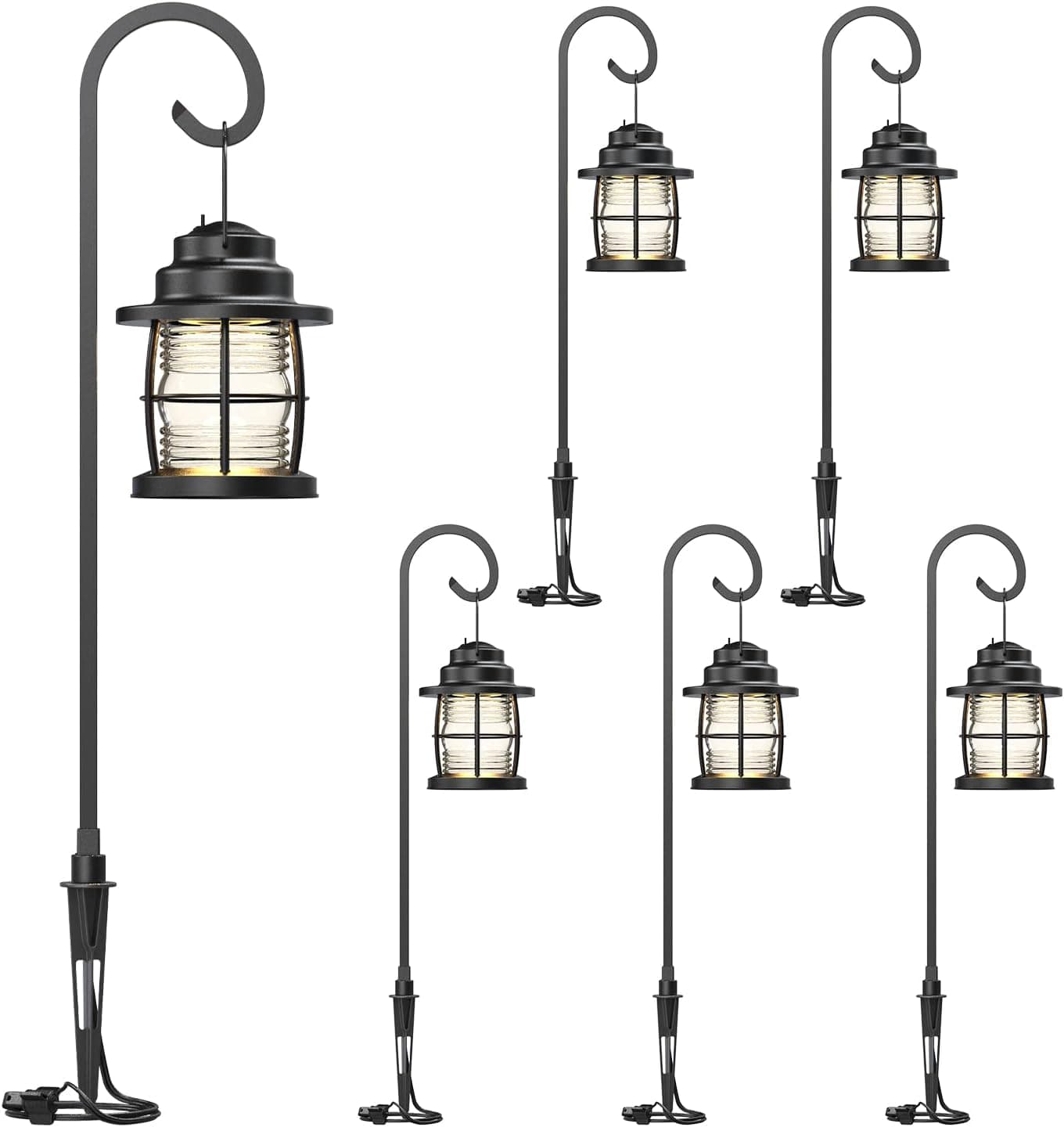 GOODSMANN Landscape Lights Outdoor Low Voltage Landscape Lighting Kits 6PK Path Lights 1.1W 32 Lumen 2900K Warm White Metal Pathway Lights Wired 12V AC Outdoor Sidewalk Lights with Cable Connectors