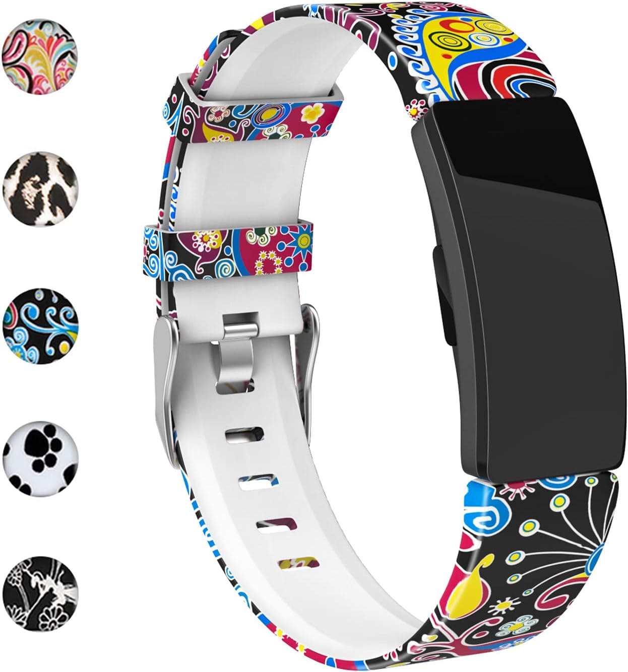 REYUIK Floral Bands Compatible with Fitbit Inspire 2/Inspire HR/Inspire/Ace 2, Fadeless Pattern Printed Band Replacement Strap Accessories Wristband Large Small for Inspire HR Women Men