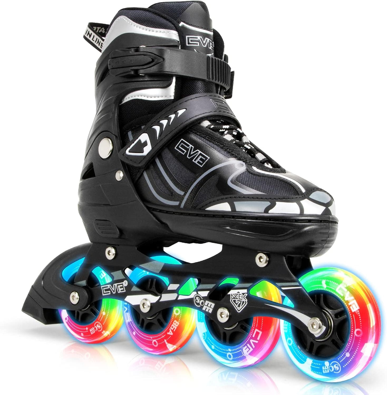 VEIBANG 4 Size Adjustable All Big Wheels Light Up Inline Skates are Suitable for Beginners Men Woman Adults and Give Children A Quality Experience Indoors and Outdoors
