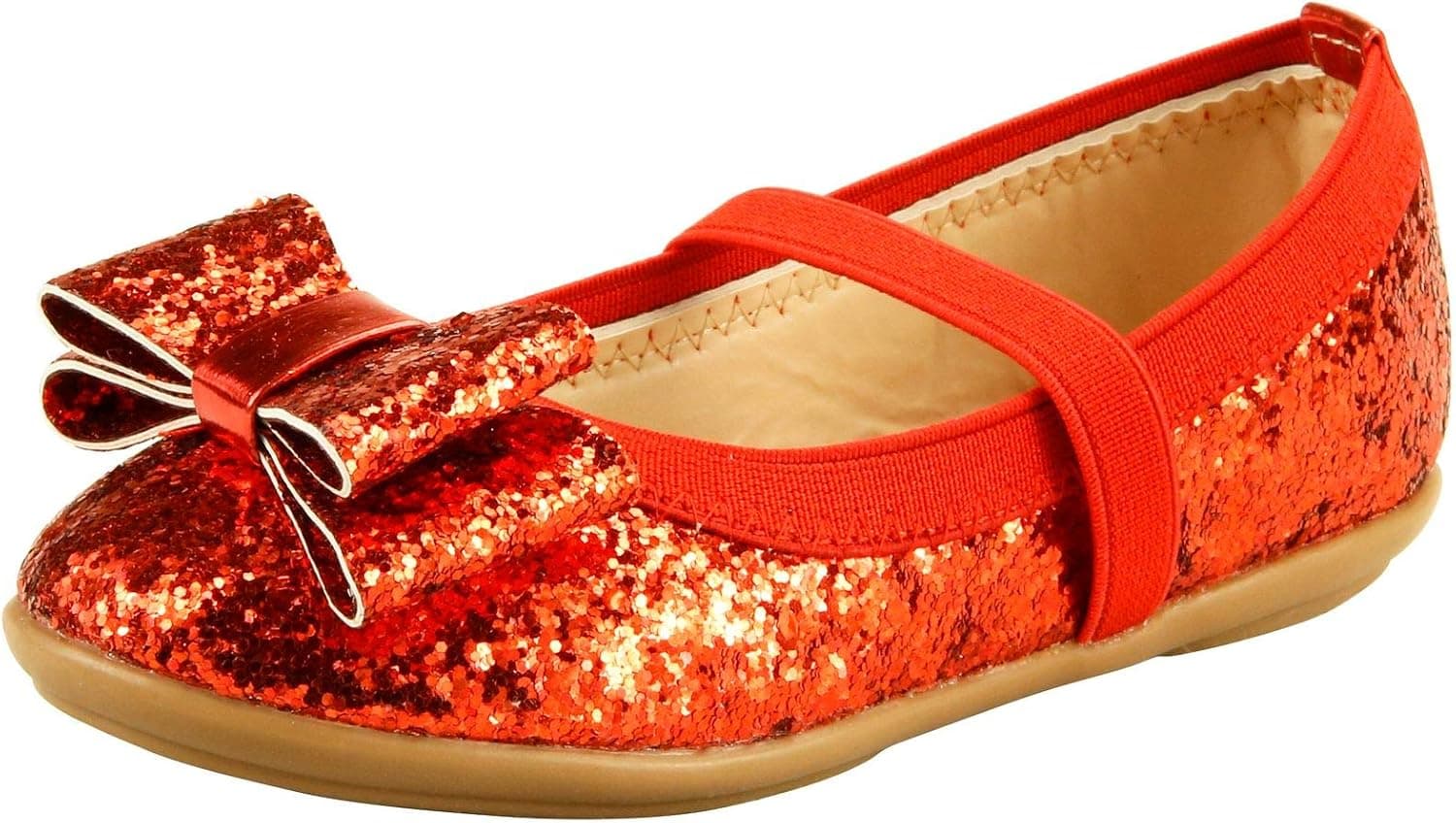 The Doll Maker Girl's Glitter Ballet Flat Mary Jane Dress Shoes(Toddler/Little Kid) - TD183015C-12