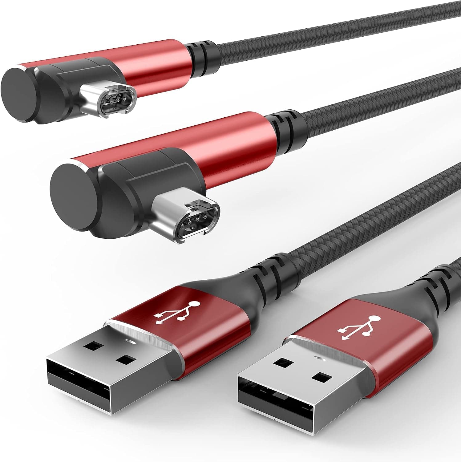 USB Splitter Garmin Charger Cable (2-Pack), USB A Male to Garmin Female Cable, USB Splitter Extension Cord Adapter, USB Extender Hub Data Sync Charger Adapter for Garmin - Red