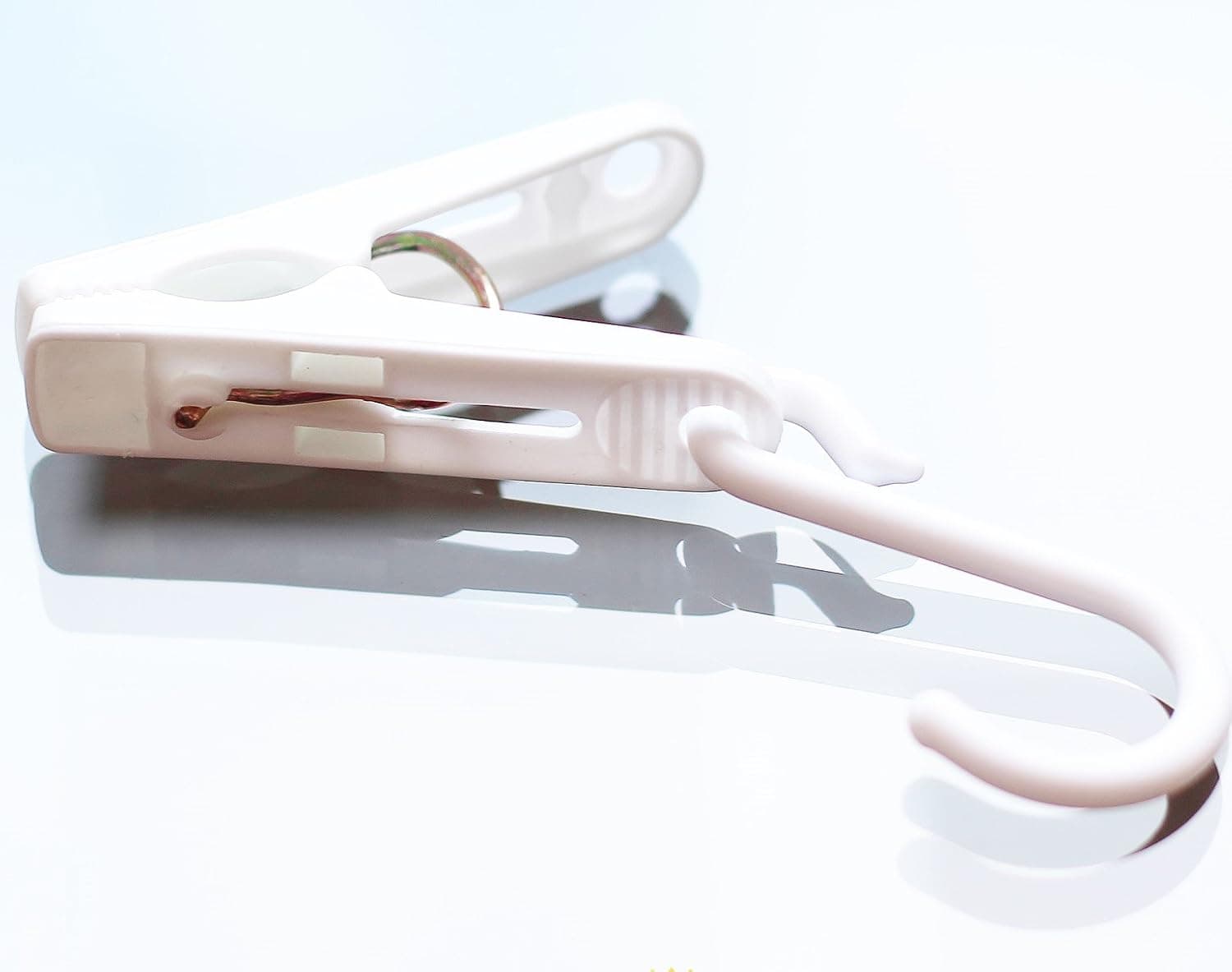 MiniOwls Laundry Storage Pins with Hooks Set of 10. Very Strong White Clothespin. Perfect for a Toy Storage Chain