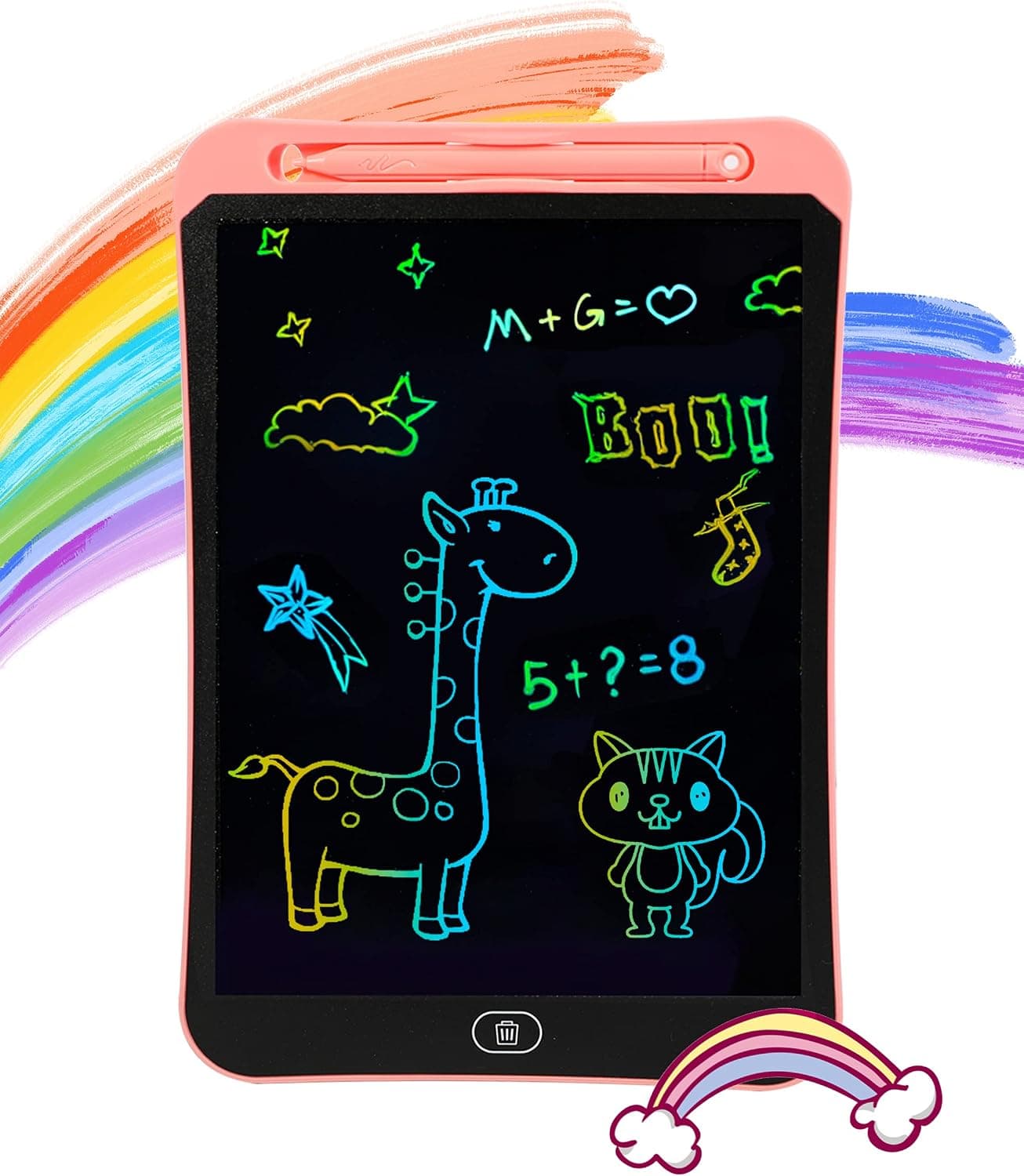 TOPSTHINK LCD Writing Tablet for Kids, 10 Inch Colorful Electronic Toddler Doodle Board Drawing Tablet Toys Gifts for Boys Girls (10in, Pink)