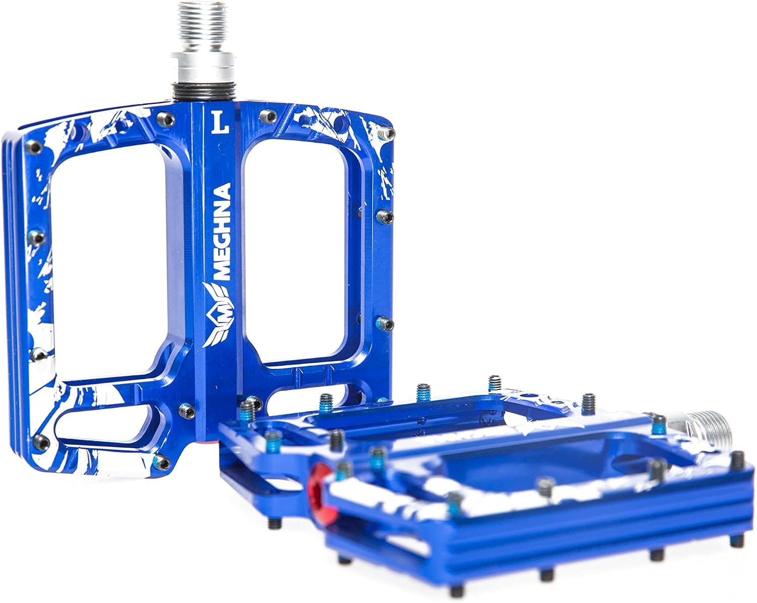 MEGHNA Bike Pedals Durable 3 Bearings 9/16" Non-Slip Pedal Aluminium Alloy Bike Pedals for Mountain Bike Road Bicycle Blue