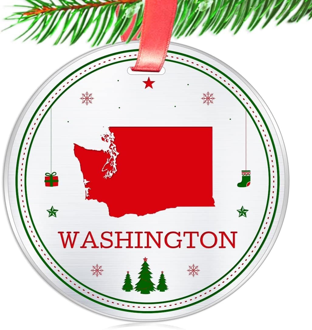 Elegant Chef Washington State Christmas Ornament- Tree Hanging WA Lover Christmas Decorations