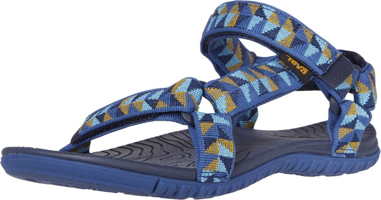 Teva Unisex-Kid's Y Hurricane 3 Sandal, Cement Squares Blue Mist, 6 Medium US Big Kid