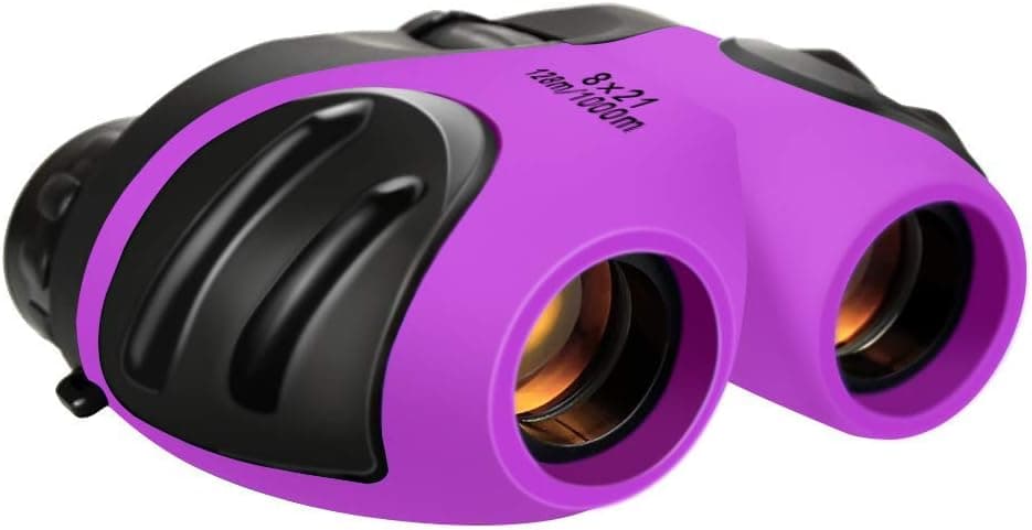 Toys for 3-12 Year Old Boys, 8x21 Compact Binoculars Toys for 4-10 Year Old Girls Gifts for Age 3-12 Girls Stocking Stuffers Purple