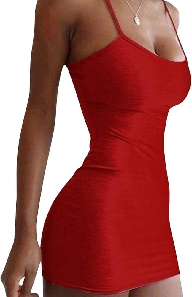 Qianshan Maomo Women Summer Dresses Sexy Spaghetti Strap Mini Bodycon Dress