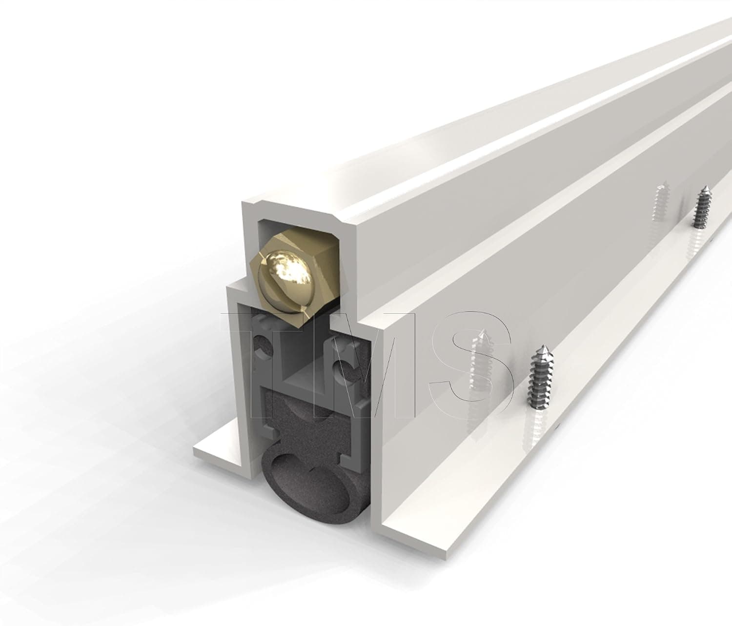 TMS Automatic Door Bottom/Fully Mortised/Heavy Duty with Neoprene Bulb Seal / 1" Drop / 36 Inch Long