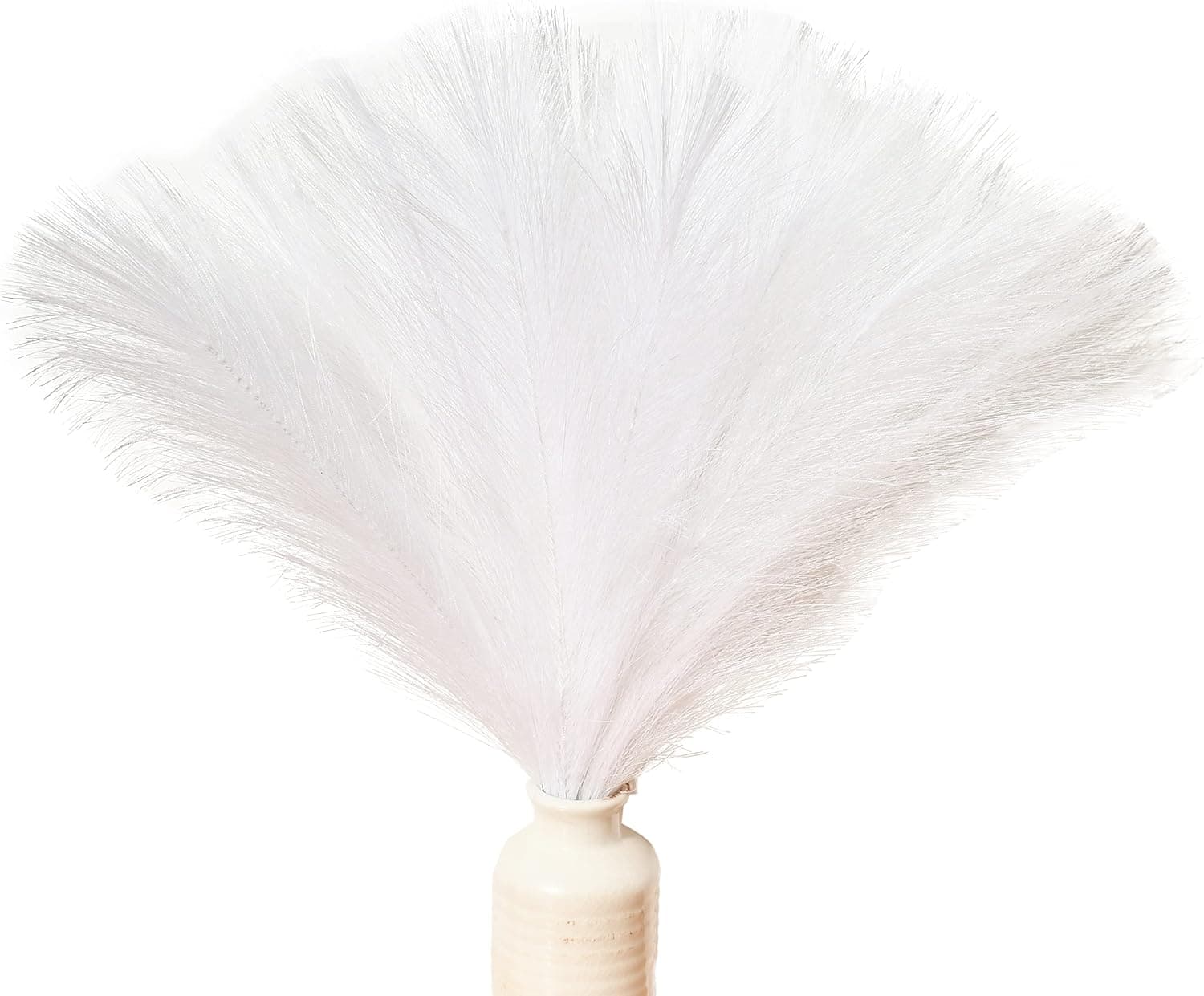 ONLY ART 20pcs White Artificial Silk Pampas Grass 17” for Mother's Day Home Kitchen Wedding Party Special Event Spring Holiday Decorations