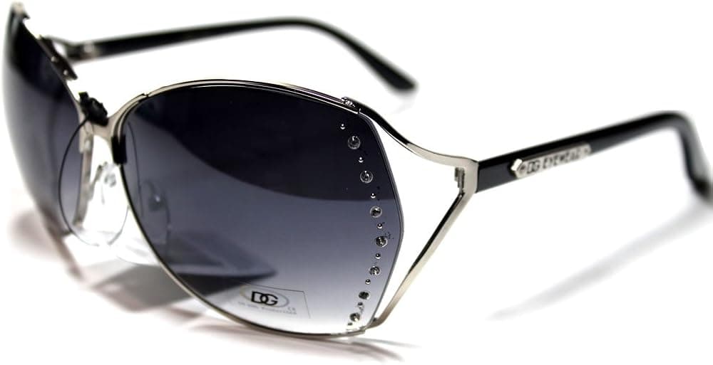 DG191 S1 DG Eyewear Gorgeous and Elegant Rhinestones Accents Women's Sunglasses with Protective Soft Pouch
