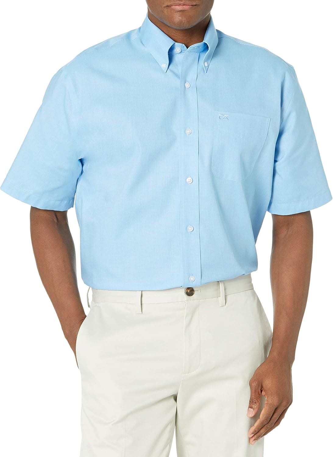 Cutter & Buck Men's Short-Sleeve Epic Easy-Care Nailshead Shirt