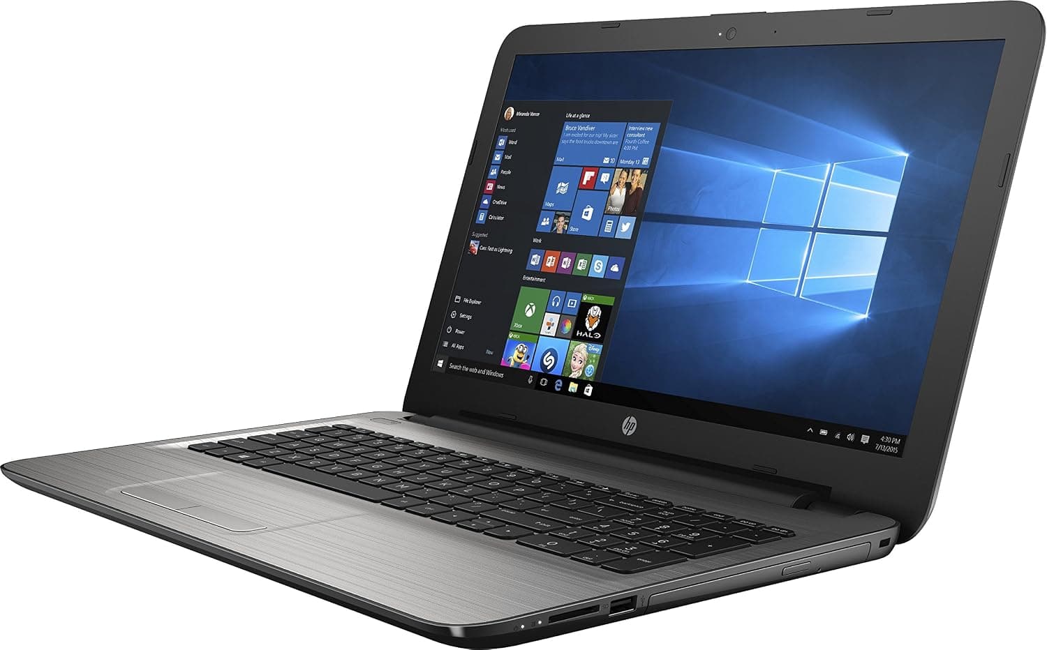 HP 15-ay035cy Laptop, Intel: N3710, 1.6 GHz, 4 GB, 1 TB, Windows 10 Home, Turbo Silver, 15.6" (Certified Refurbished)