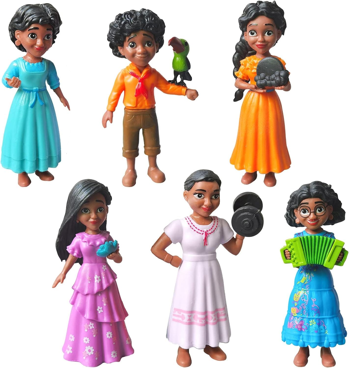 WQWY 6-Pack Encanto Doll Figures Set PVC Encanto Toys Mini Figures Toy, Dessert Table Decorations for Home Office Collectible Decoration Ornaments Kids Gift, Red
