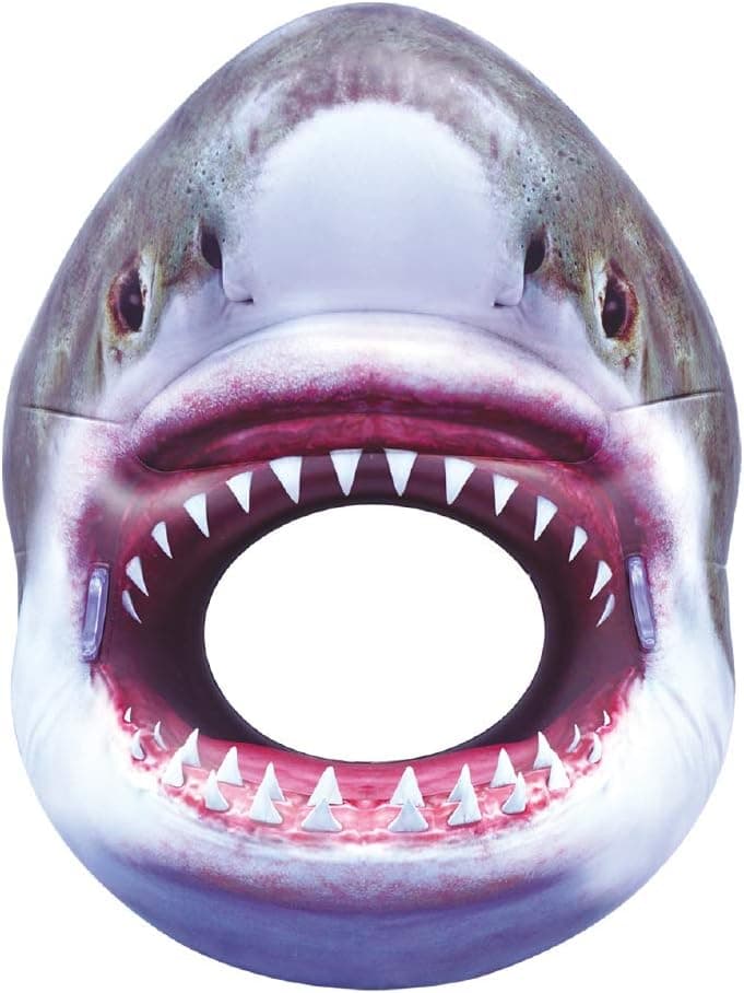 Super Large Inflatable SHARK Pool Tube Toy for Kids & Adults. Great Birthday or Party Gift idea for Family and Friends!