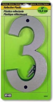 HY-KO Products 30803 Reflective Plastic # 3 Numbers and Signs Accessories, 6"