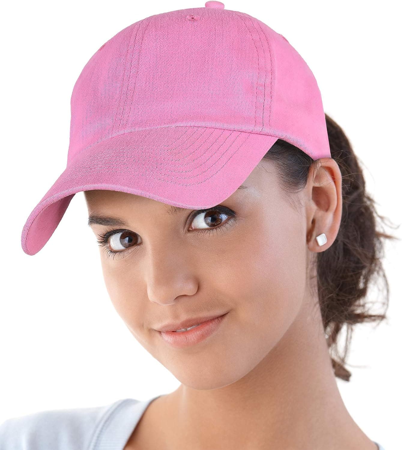 Solaris Unisex Pink Baseball Cap Classic Cotton Adjustable Plain Dad Hat for Men Women
