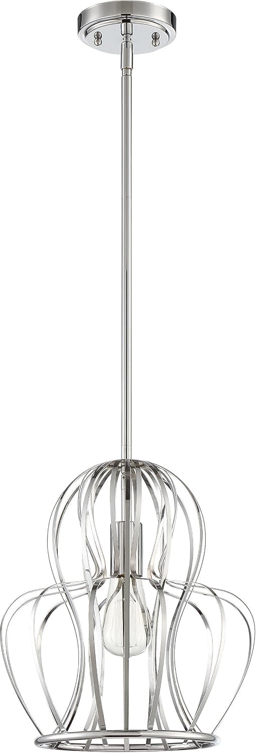 Craftmade P665CH1 Pendant Wire Cage Mini Pendant Lighting, 1-Light, 100 Watts, Chrome (12" W x 13" H)