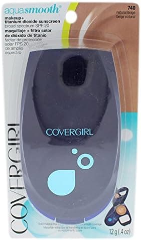 CoverGirl Aquasmooth SPF 20 Compact Foundation, 740 Natural Beige, 0.4 Ounce