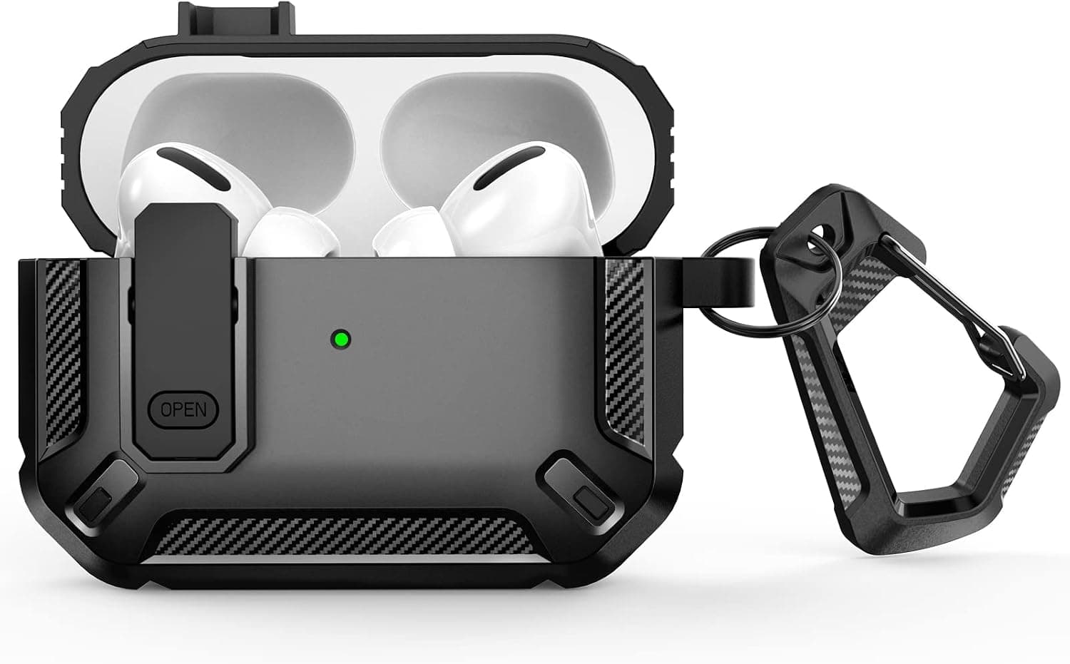 leChivée for Airpods Pro Case Cover with Lock, Air Pod Pro Case Full-Body Rugged Shockproof Airpod Pro Hard Case Protective Cover with Keychain Compatible with AirPods Pro Charging Case for Men Women