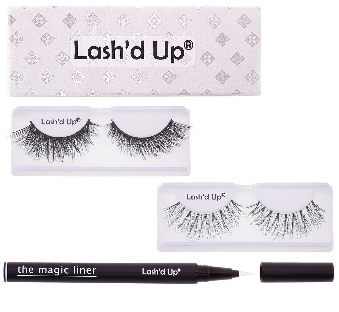 Lash'd Up Strong+ Glue Liner Pen (Clear) Extra Strong with 2 Styles Day & Night Lashes Magic Eyeliner - 2022