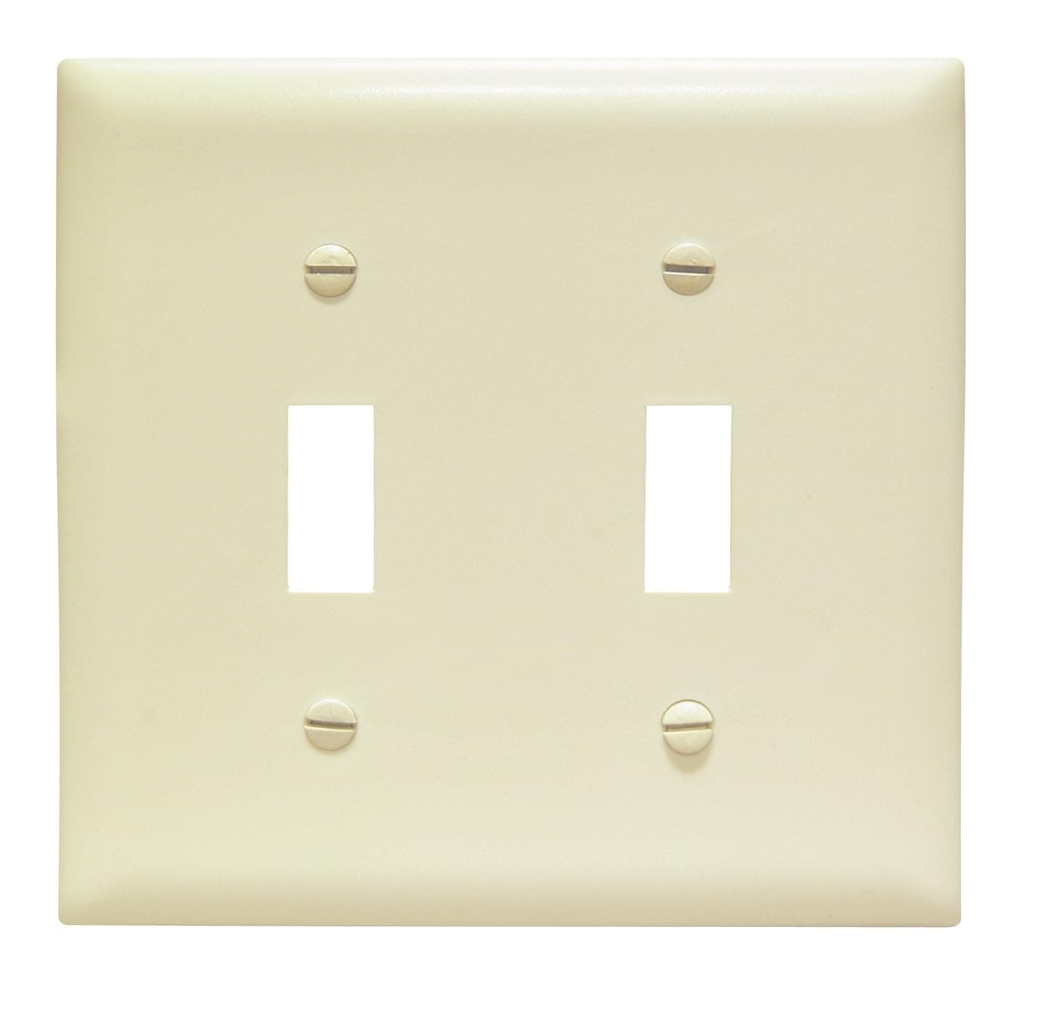 Pass & Seymour Tpj2Icc10 2 Gang 2 Toggle Opening Wall Plate, Nylon, Ivory