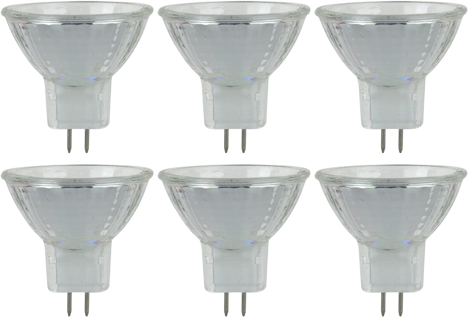 Sunlite 40762 MR11 Halogen Reflector Bulb, 5 Watt, 30° Narrow Flood, 6 Volt, 30 Lumens, 2000 Hour Life Span, Dimmable, GU4 Base, Cover Guard, 3200, ANSI JCR, Ceiling Fixtures, Lanterns 6-Pack