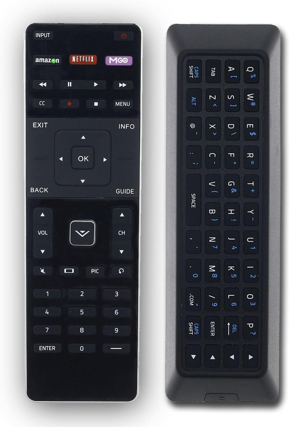XRT500 Replacement Remote Control for VIZIO Smart TV with QWERTY Keyboard - with Amazon, Netflix and M-Go Buttons