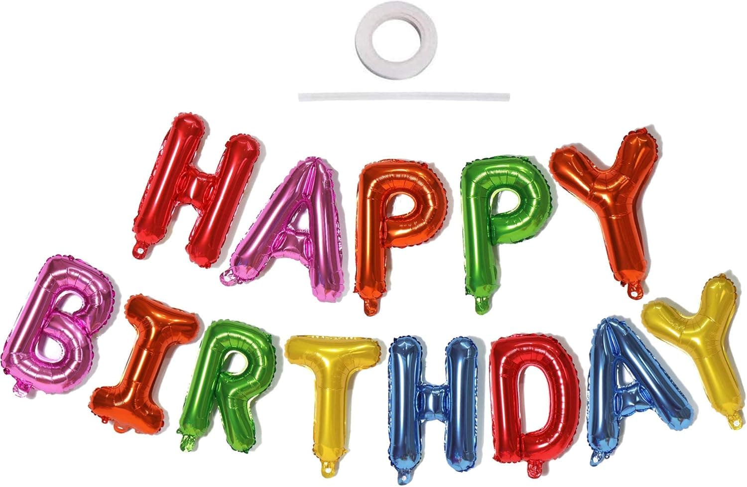 Happy Birthday Balloons Banner 16inch 3D Premium Aluminum Foil Banner Balloons for Birthday Party Decorations,Colorful