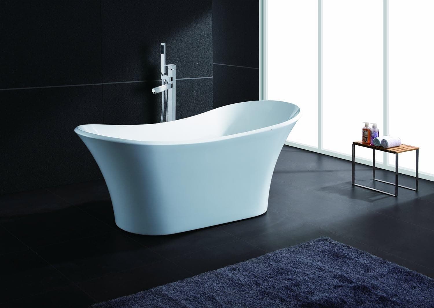 AKDY Bathroom White Color FreeStand Acrylic Bathtub And Faucet AZ-F274-8733