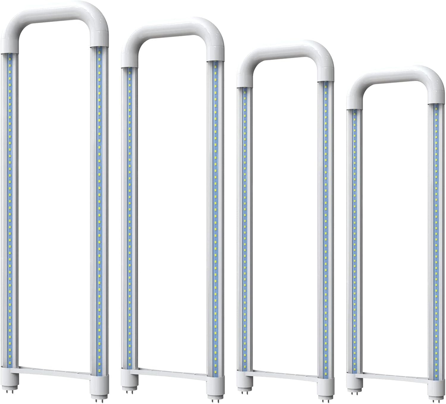U Bend LED Tube Light, 18W(40w Equivalent), 2000LM High Bright, Dual-Ended Power, Ballast Bypass, 6000K, 2 x 2 Foot with Bi-Pin Base, T8 LED Fluorescent Replacement Tubes (4 Pack)