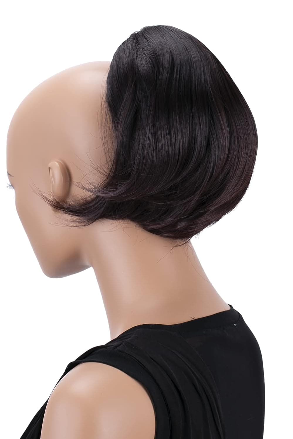 CAISHA by PRETTYSHOP Bun Hairpiece Ponytail With Butterfly Clip Hair Bun Bridal Hairstyle Hepburn Bun Scrunchie Straight Dark Brown Mix H414