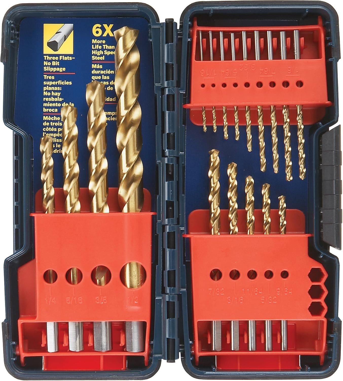 Bosch TI18 18-Piece Titanium Twist Drill Bit Set with Plastic Case