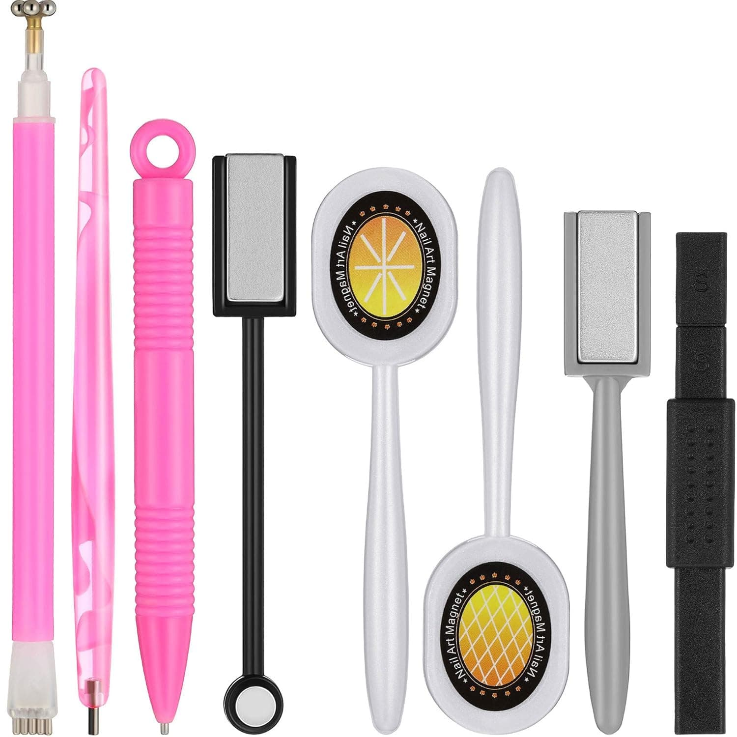 8 Pieces Magnetic Stick Magnet Plate Magnet Set for Born Pretty Effect, Magnetic Gel Nail Polish Art DIY Tool