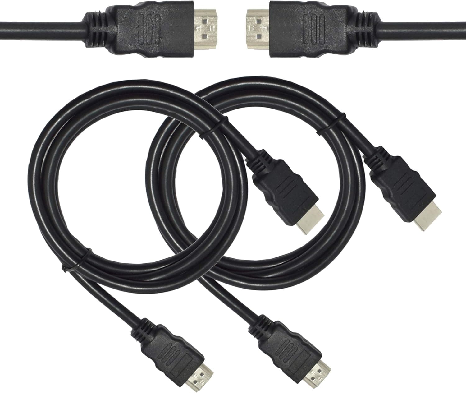2 Pack High Speed HDMI to HDMI Cable (Black) - 5.9 Feet
