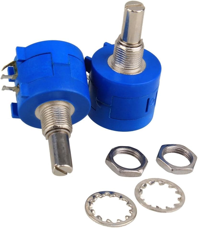 BQLZR High Precision Wirewound Potentiometers 2K Ohm 10 Turn Rotary Shaft Pack Of 2