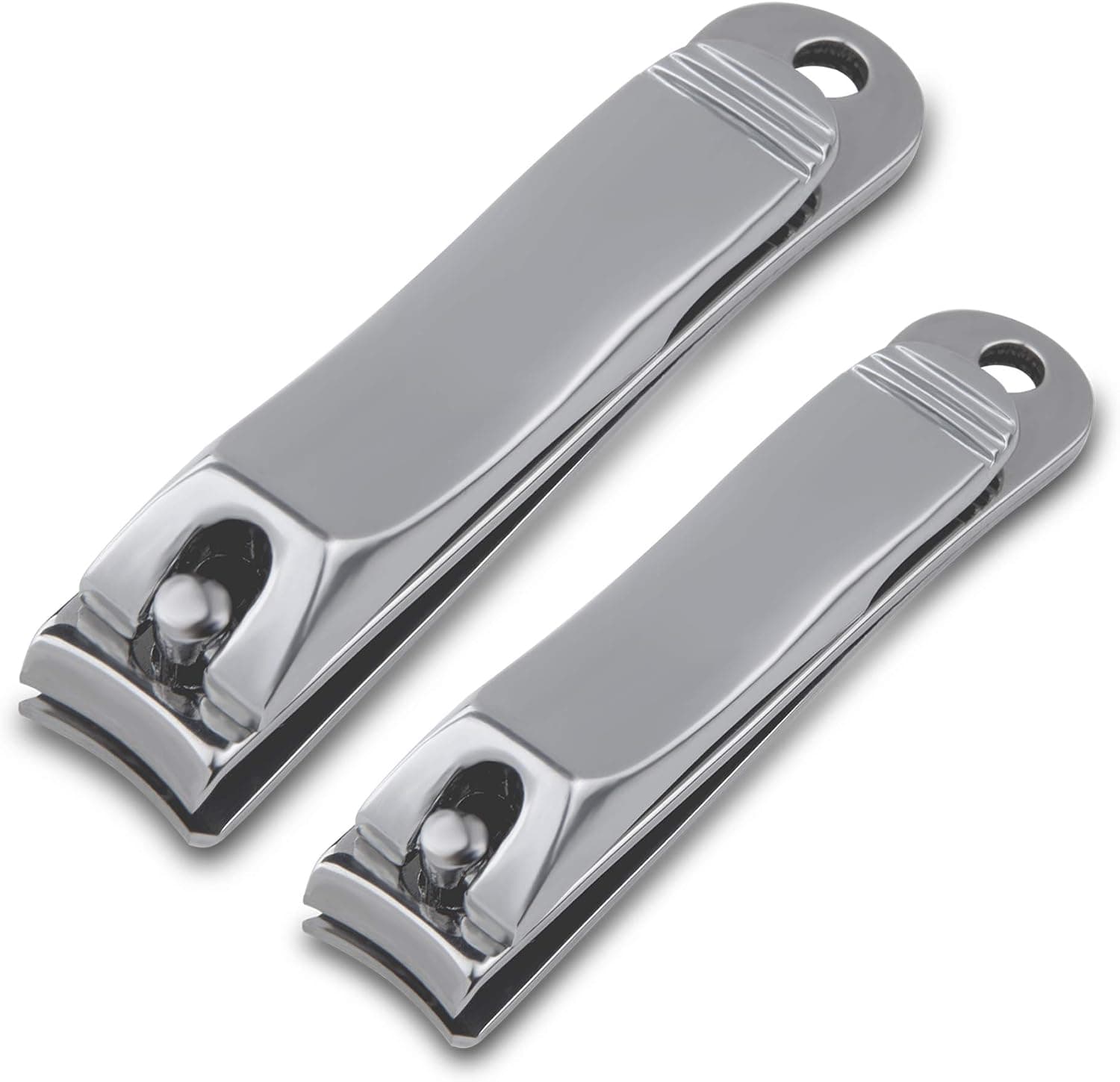 FEEL2NICE Nail Clippers Set Fingernail & Toenail Clipper Cutter, 2PCS Stainless Steel Sharp Sturdy Trimmer Set for Men & Women