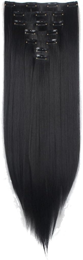 Clip in Hair Extensions Straight Wavy Synthetic Hairpiece