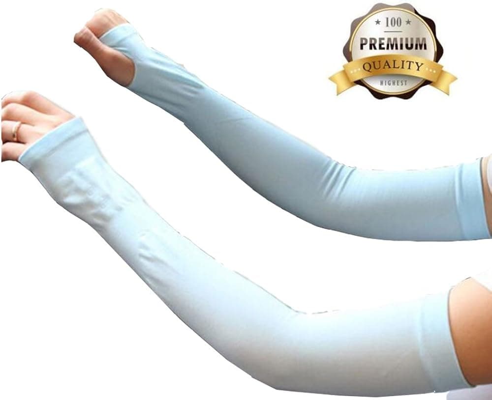 Sun Sleeves Cooling Arm Sleeves with Hand Cover with Thumb Holes UV Protection for Child&Adult Men&Women