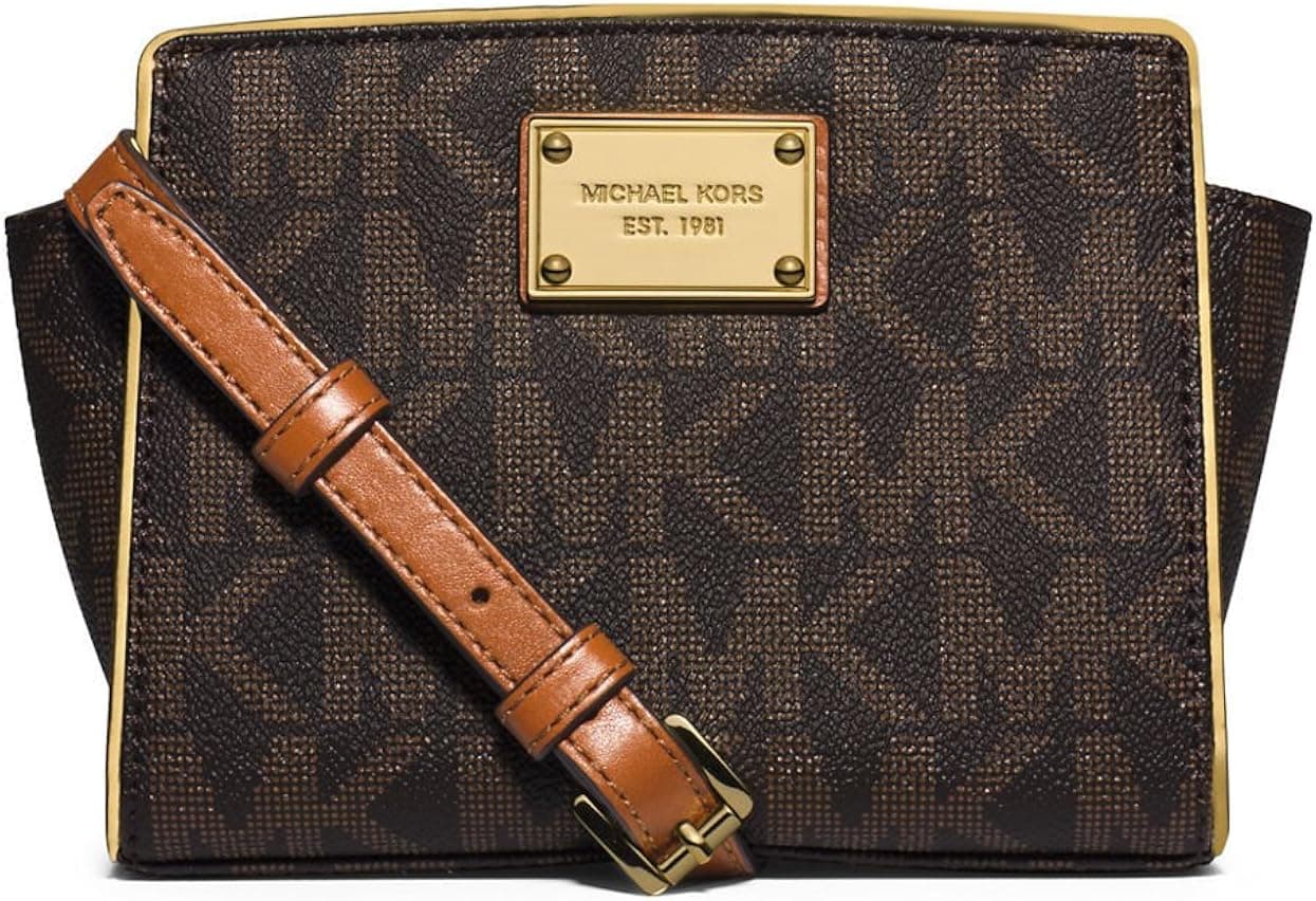 NEW AUTHENTIC MICHAEL KORS SELMA SPECCHIO SMALL MESSENGER BAG (Brown/Luggage)
