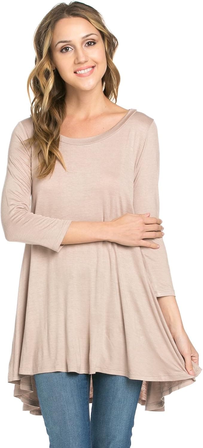 Frumos Womens Tunic Loose Fit Long Tunic Top Made in USA