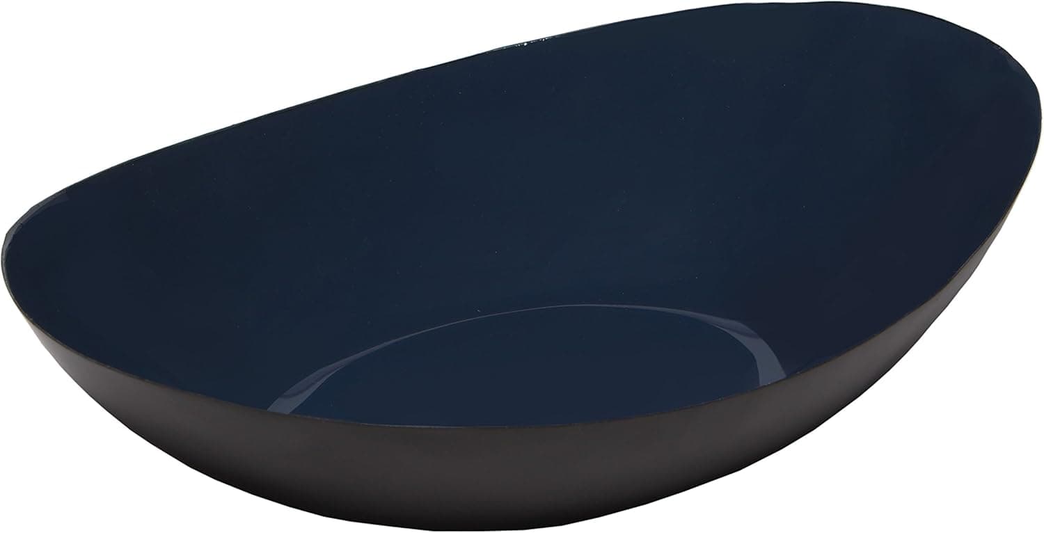 Melange Home Decor Modern Collection, 11.5-inch Boat Bowl, Color - Navy