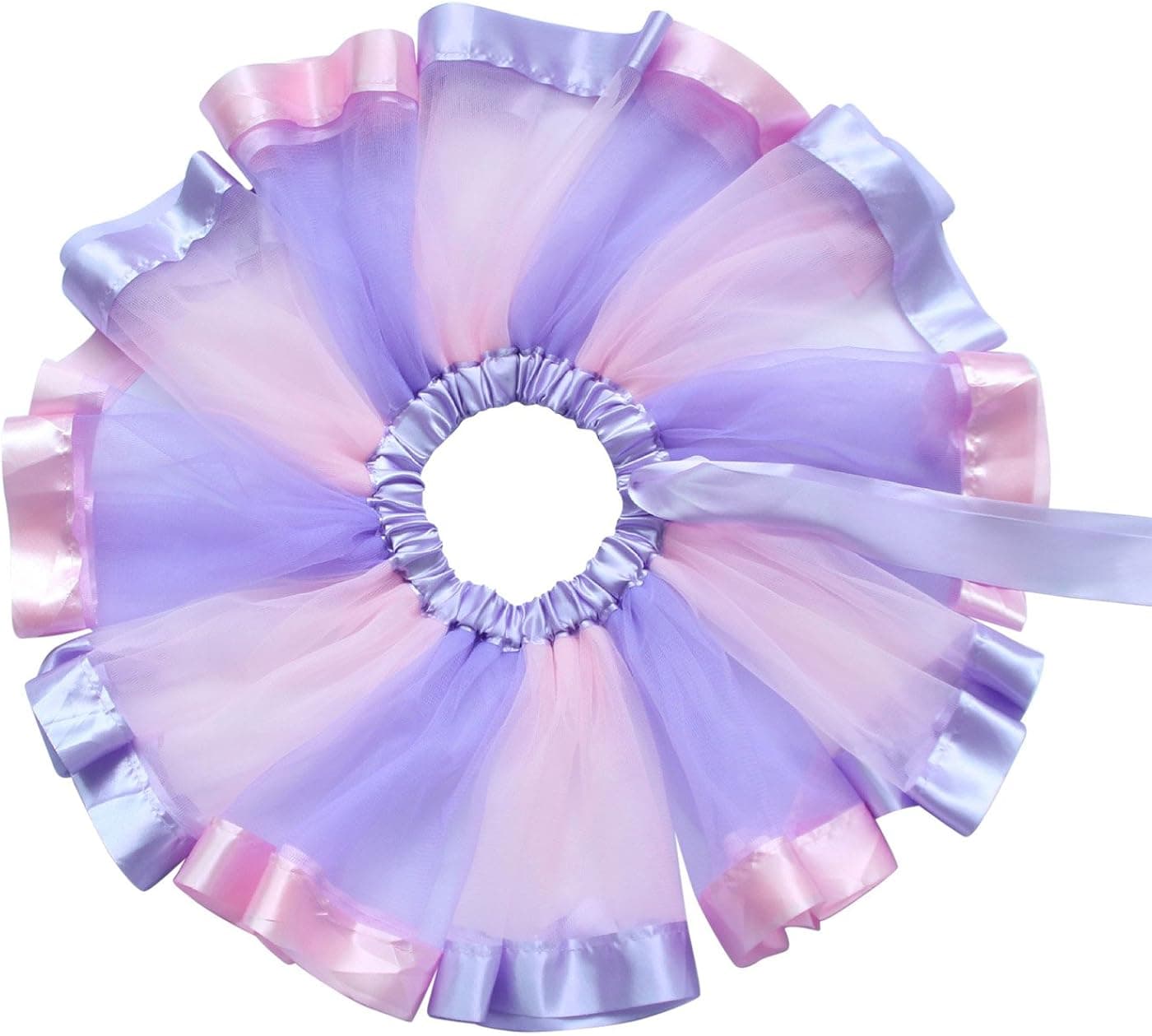 Happy Cherry Baby Girls Rainbow Tutu Pleated Tulle Skirt Dance Costumes with Bow