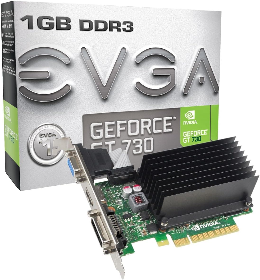 EVGA GeForce GT 730 1GB GDDR3 64-bit DVI/HMDI/VGA Low Profile Graphics Card 01G-P3-1731-KR