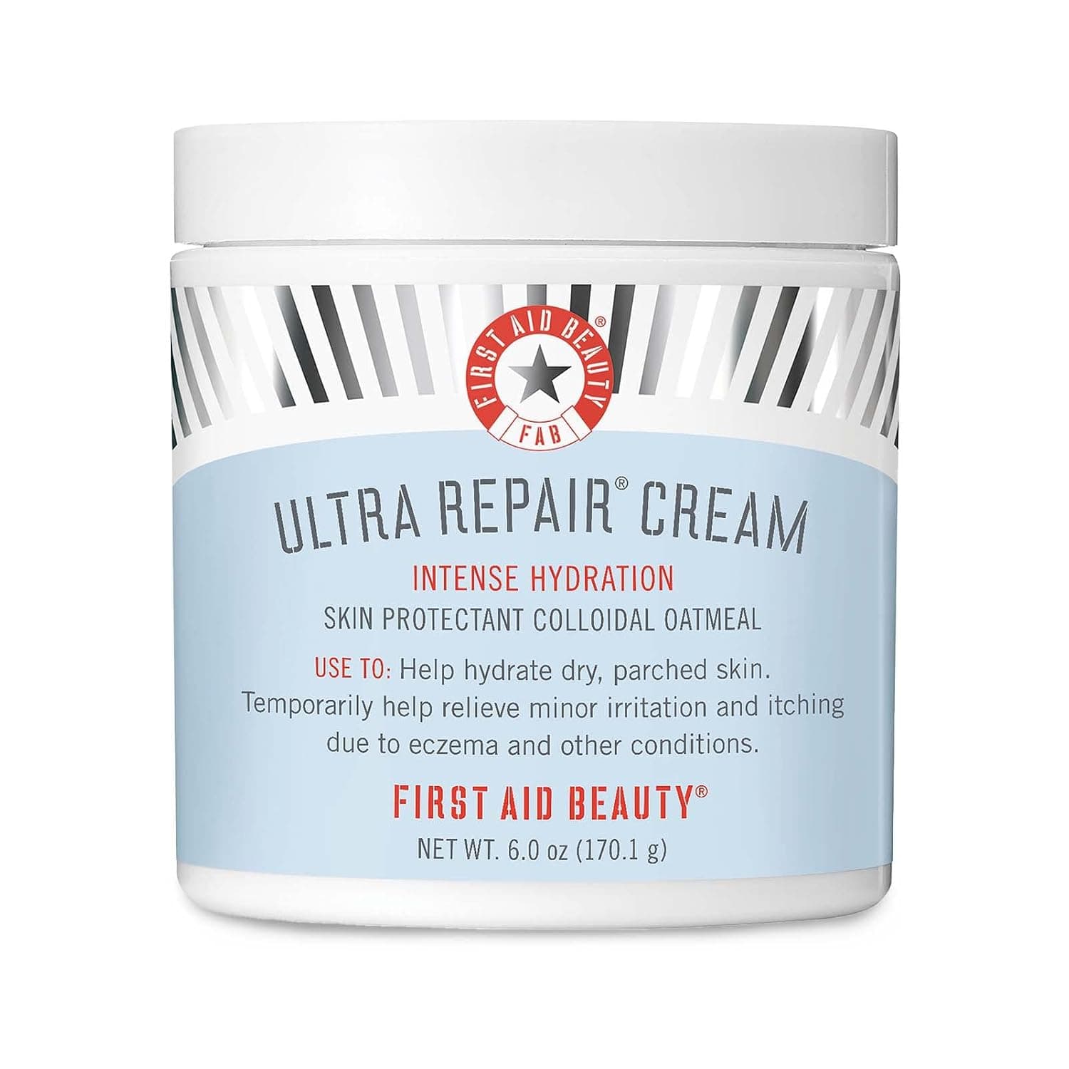 First Aid Beauty Ultra Repair Cream Intense Hydration Moisturizer for Face and Body – Rich Whipped Texture For Immediate Skin Hydration, 6 oz