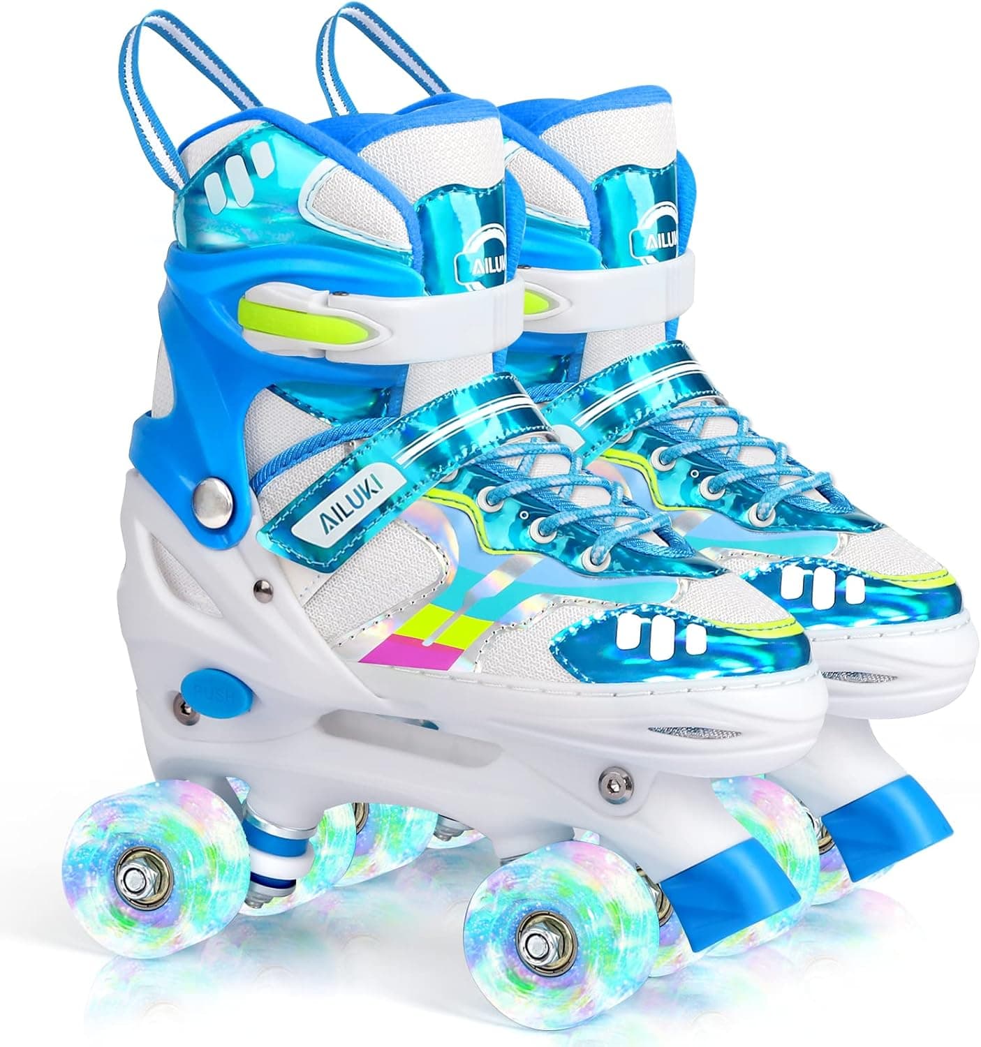 Roller Skates for Girls and Boys,4 Size Adjustable Kids Toddler Roller Skates with Light up Wheels for Toddlers Children Outdoor Indoor