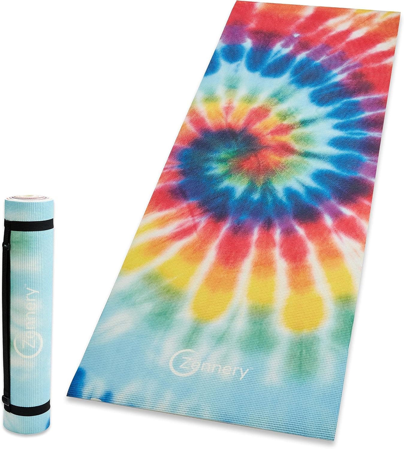 Zennery - Best All Purpose, Professional - Non-Slip - Extra Durable - 2 Sided, Textured Exercise Yoga Mat ¼ inch Extra Thick, Deluxe (68” X 24”) with Carrying Strap, Phthalate Free Tie Dye