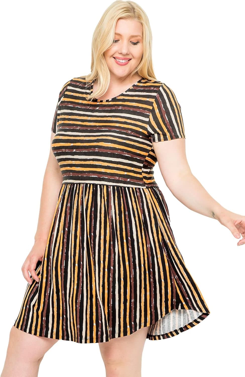 B.E. Stage Women's Plus Size Striped Dress