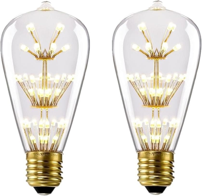 HESSION ST64 Vintage Edison Style LED Decorative Light Bulbs E26 Base Warm White 2300K Pendant Lighting for Home Festival Decoration Gift Non-dimmable 2 Pack